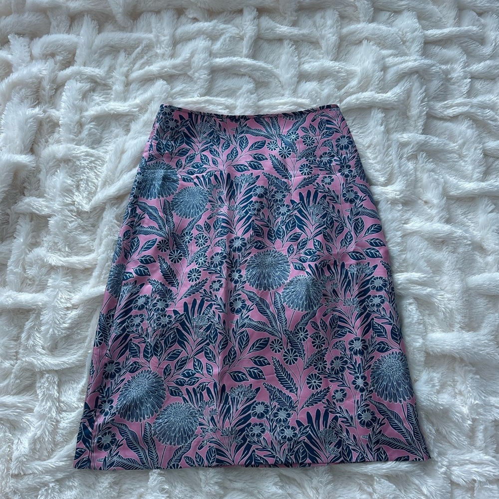 J.Crew 100% Silk Floral Skirt | Luxe Lightweight | Spring Summer | Feminine | 00